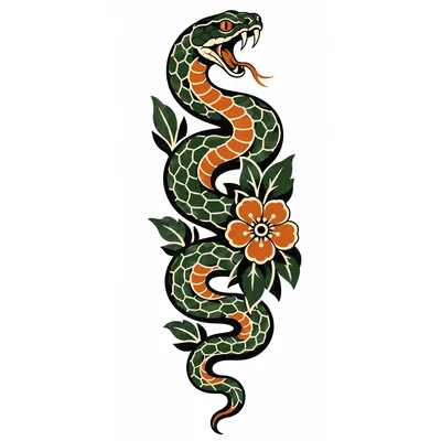 Line drawing used as a tattoo stencil reference